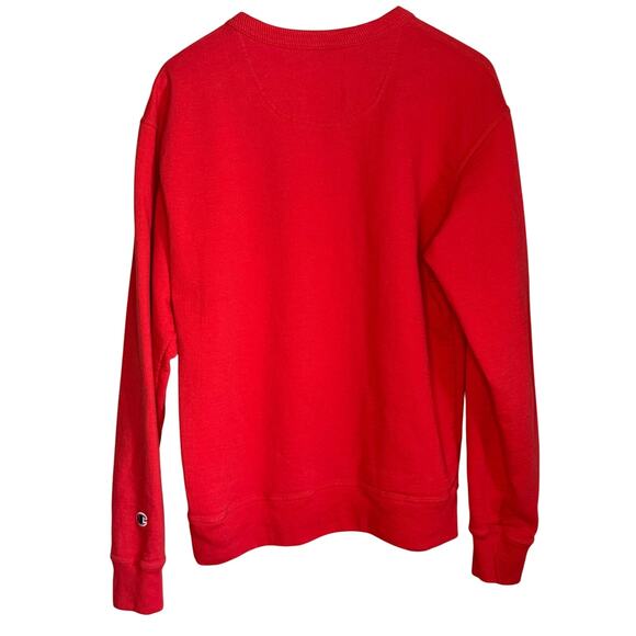 Champion Red Crewneck Sweatshirt Men’s Medium Classic Logo Pullover - Picture 2 of 9